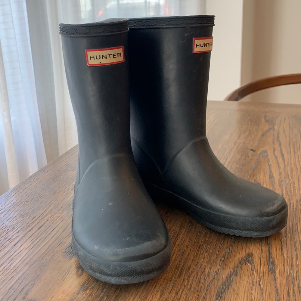 Hunter Rain Boots, Navy Blue Kids Size 11